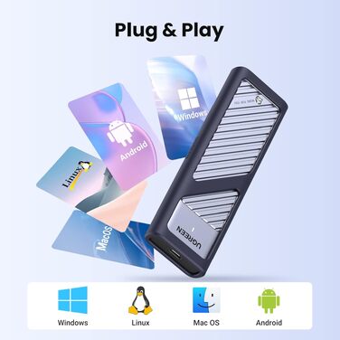 Зовнішній корпус для SSD UGREEN M.2 NVMe USB 3.2 Gen 2, швидкість 10Гбіт/с, алюмінієвий