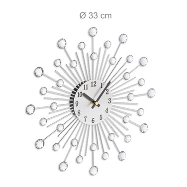 Relaxdays Wall Clock Diamond Ø 33 cm