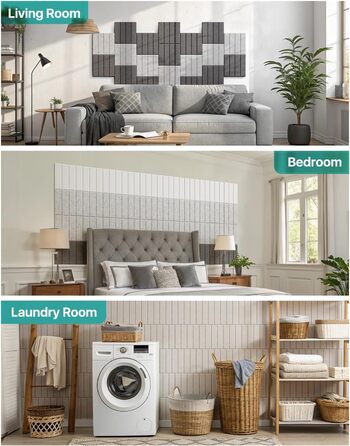 Акустичні панелі Soundsbay для шумоізоляції та звукопоглинання, самоклеючі поліестерні плити 30×30×0.9 см, чорні, 12 шт.