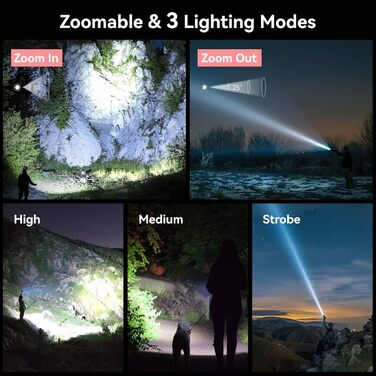 Ліхтар налобний LED Gearlite, перезарядна суперяскрава тактична рукавичка з функцією зуму, 3000 люмен, 3 режими світла, водонепроникний IP65, для кемпінгу, риболовлі, активного відпочинку, надзвичайної ситуації (рожевий, 1 шт.)