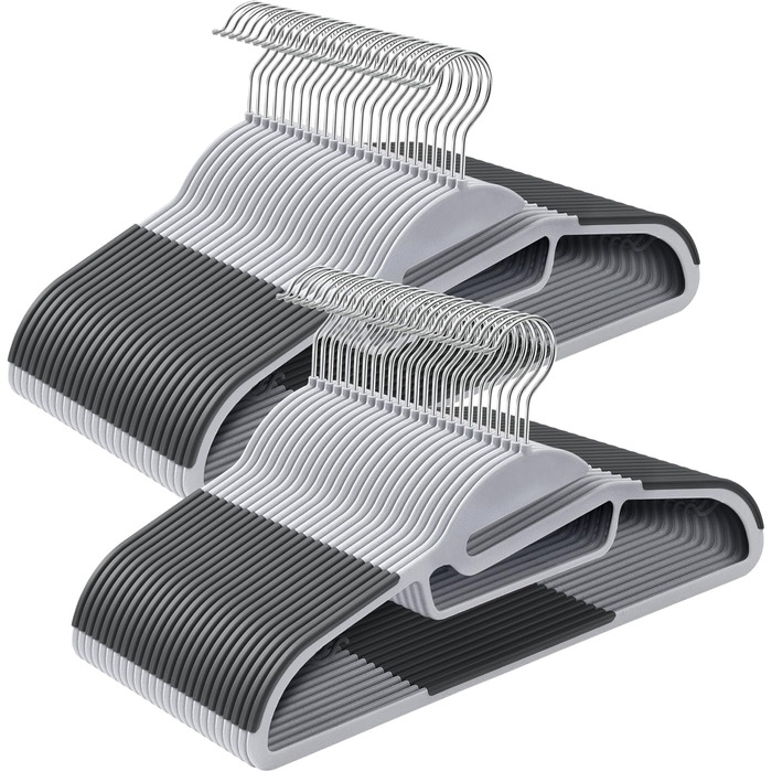 Набір вішалок SONGMICS, 50 шт., пластик, обертовий гачок, сірий + темно-сірий