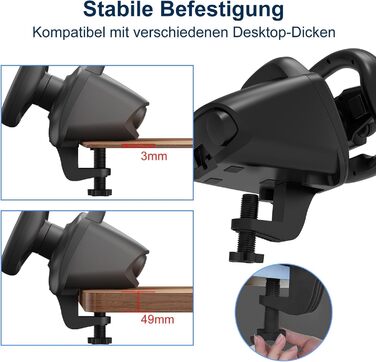 Руль для ПК DOYO з педалями та перемикачем передач, 270° оберт, Bluetooth, вібрація, сумісний з PC, PS3, PS4, Switch, Android, чорний