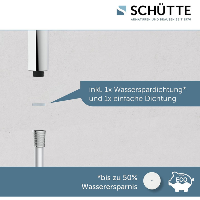 SCHÜTTE Handshower SAMOA RAIN | Jet Stream Technology | Showerhead with over 300 nozzles | 3 adjustable spray patterns | Anti-limescale showerhead for the shower | White (Chrome)