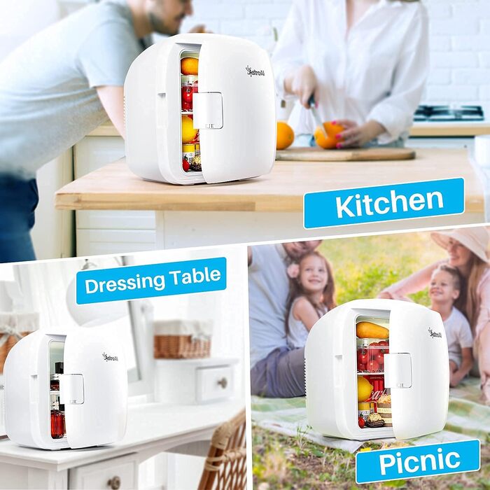 AstroAI Міні холодильник 9 літрів з охолодженням та нагріванням 12/230V для авто, дому, офісу та гуртожитку (білий)