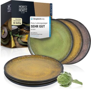 Набір посуду Moritz & Moritz VIDA на 12 осіб (36 предметів) - сучасний сервіз з порцеляни, стійкий до подряпин, для мікрохвильової печі та посудомийної машини, обідній сервіз, тарілки (6 шт.)