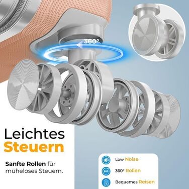 Набір валіз KESSER® 3 шт. | Валізи з ABS-пластику з кодовим замком, ваги для валіз та органайзер для документів, 360° колеса | Ручна поклажа та великі валізи для подорожей та бізнесу (Нюдовий сірий)