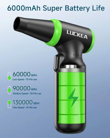 Електричний пилосос для чищення ПК - бездротовий Air Duster W03-2 з акумулятором 6000mAh, щіткою та USB-зарядкою для ноутбуків та електроніки