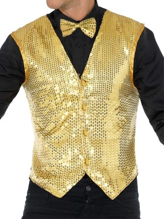 Світшот з паєтками Smiffys для чоловіків, розмір L, золото, тематика Хелловін