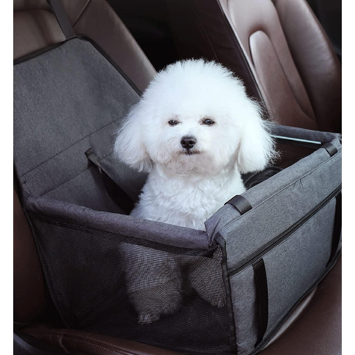 Крісло-підвищення для собак MENGQI - водонепроникний, дихаючий килимок для автомобіля, сірий