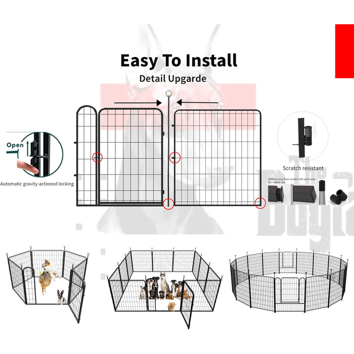 Клітка для собак на 81,3 см з 12 панелей, для дому та вулиці, з нержавіючої сталі