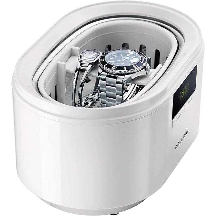 Ультразвуковий очищувач Grundig UC 6620 з таймером, 500 мл, 50 Вт, білий