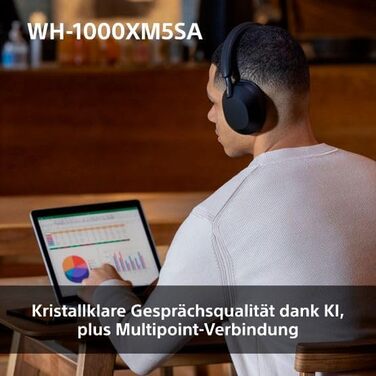 Навушники Sony WH-1000XM5 чорні: бездротові, з шумозаглушенням, Bluetooth, Hi-Res Audio, до 30 год роботи, для iOS та Android + жорсткий кейс