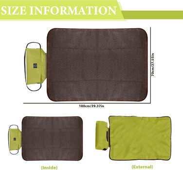 Складана водонепроникна ковдра для собак на прогулянку - килимок для собак Outdoor, 100 x 70 см, нековзний - ковдра для домашніх тварин, собак, цуценят, котів