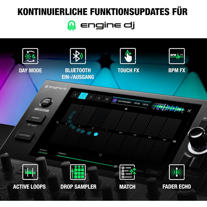DJ контролер Denon DJ SC LIVE 4: 4 деки, Stem-розділення, Wi-Fi, вбудовані динаміки, сумісність з Serato DJ та Virtual DJ