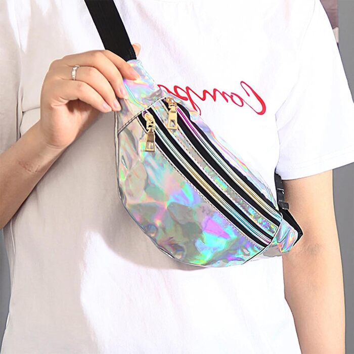 Металева поясна сумка AYNKH з трьома відділеннями, водонепроникна фанні-пак для відпочинку, спорту та подорожей (Unisex)