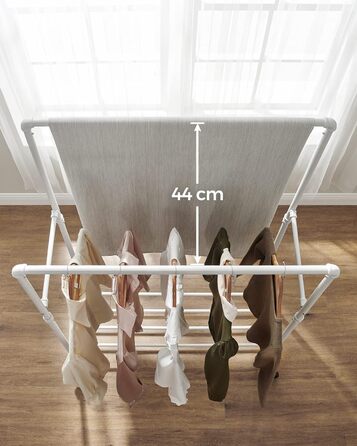 SONGMICS Clothes Rack, Clothes Rod, Coat Rack with 2 Clothes Rods and Shelf, Wheels, Load Capacity up to 110 kg, Industrial Design, for Bedroom, Dressing Room, White HSR060W01