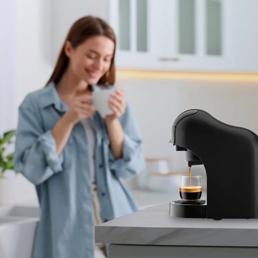 Ufesa Bellagio 3-in-1 Multi-Capsule Coffee Machine for Nespresso Original Capsule, Dolce Gusto, or Ground Coffee, Digital Touch Panel with 7 Levels, 1 L Water Tank, 1400 W, 15 Bar Pressure, Compact (1400 W | Black)