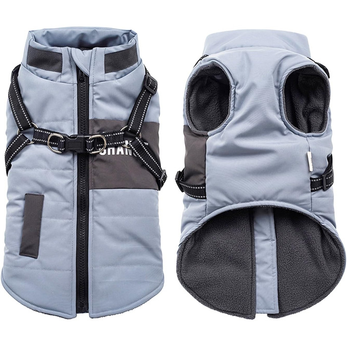 Osleidy Dog Winter Coats, Ware Dog Antel Reflective Dog Clothing Waterproof Puppy Vest for Cold Weather it Dog Harness for Small Medium Dogs (White, ) (XXL, Blue)