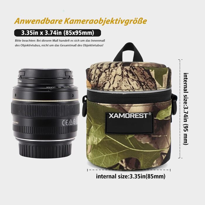 Чохол для об'єктива камери, нейлон, оливковий (XL 10.5x18.5 см, M 8.5x9.5 см)