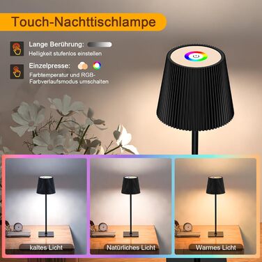 LED-лампа настільна бездротова Skele з регулюванням висоти, диммуванням, 3 колірних температур, IP54, 4000mAh, USB-C, чорна, для дому та вулиці