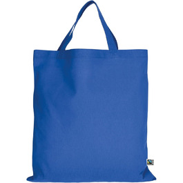 TEXXILLA 10-pack | 100-pack | 250-pack Fair Trade Cotton Bag - 14 Colors | with Two Short Handles | 38x42cm | Jute Bag | Shopping Bag | Unprinted, Color: Royal Blue, Quantity: 10