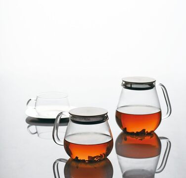 Kinto Unitea One Touch Teapot from Stainless Steel, 720 ml, Heat-Resistant Glass Teapot with Stainless Steel Infuser in Lid (Japan Import)