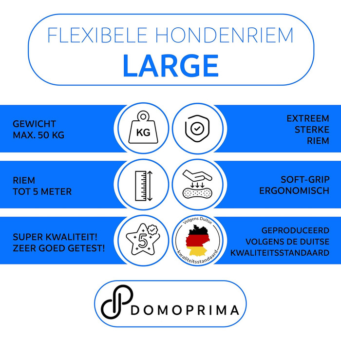 Нашийник для собак DOMOPRIMA: 3 розміри (S, M, L) та 4 кольори (сірий, блакитний, зелений, рожевий) - міцний та безпечний нашийник з відбиваючим ремінцем