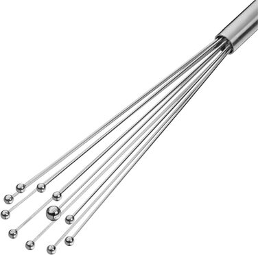 Міксер WMF Profi Plus Rührblitz з силіконовими кульками, Cromargan нержавіюча сталь, термостійке силікон до 200°C, з отвором для підвішування. Ідеальний для збивання та приготування соусів.