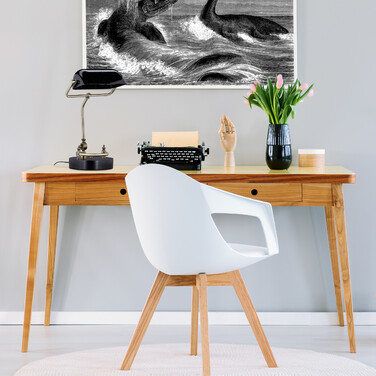 Relaxdays Black Banker's Lamp with Glass Shade