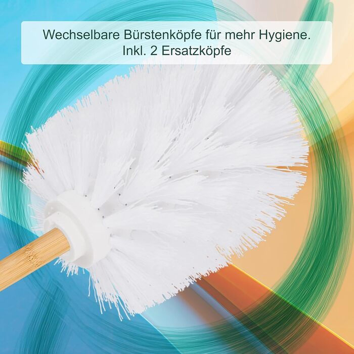 Набір для туалету Relaxdays: тримач туалетного паперу, щітка, тримач рулонів, білий/натуральний, 65 x 21 x 18 см