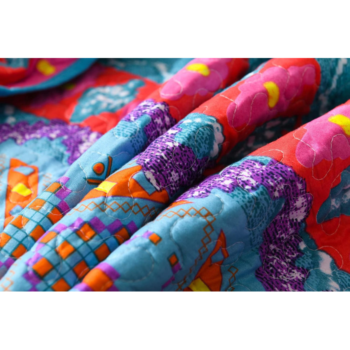 Qucover Daybed Cover 150 x 200 cm Colorful Quilted Microfiber Throw Blanket Bedspread for Single Bed Sofa Cover Boho Indian Exotic Boho-3 150X200cm
