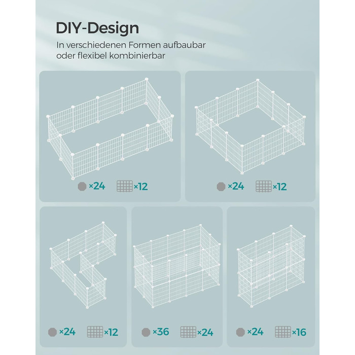 Клітка для кроликів та морських свинок SONGMICS LPI01H - металева, 123 x 63 x 41 см