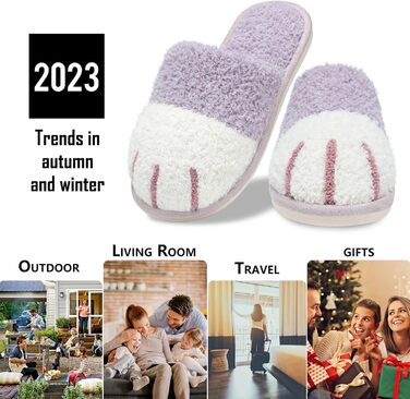 Домашні тапочки MAXTOP з м'якого плюшу у вигляді котячої лапки (фіолетовий, 40/41 EU)