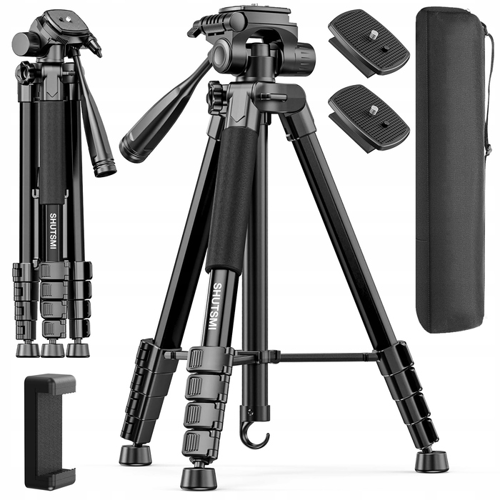 Легкий штатив для фотозйомки SHUTSMI (184 см) з сумкою та тримачем для телефону