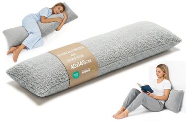 Подушка для вагітних Totsy Baby бічна, 40x145 см, світло-сіра - подушка для сну, годування, Oeko-Tex