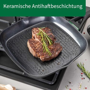 Grillpfання FACKELMANN Chefkoch Hamburg керамічна 28 см антипригарна з переробленого алюмінію, для всіх плит, підходить для духовки