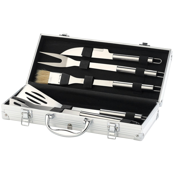 Набір для гриля Rosenstein & Söhne: нержавіюче гриль-посуд в алюмінієвому кейсі