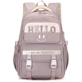 Шкільний рюкзак для дівчаток та хлопчиків-підлітків, водонепроникний, з багатьма кишенями, ідеальний для школи, подорожей та повсякденного використання. Колір: фіолетовий