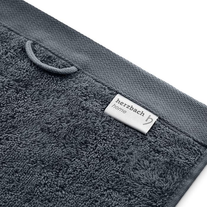 Рушники Herzbach Home Premium, 50 x 100 см, 4 шт. – Набір преміум-якості, 100% бавовна, антрацит