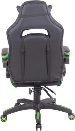 Ігрове крісло CLP Gaming Heat з підставкою для ніг, штучна шкіра, регулювання висоти, підлокітниками, колір чорний/зелений