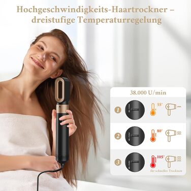 6-в-1 Airstyler Set: Фен, плойка, випрямляч, щітка для об'єму | 1000W, для сухого волосся