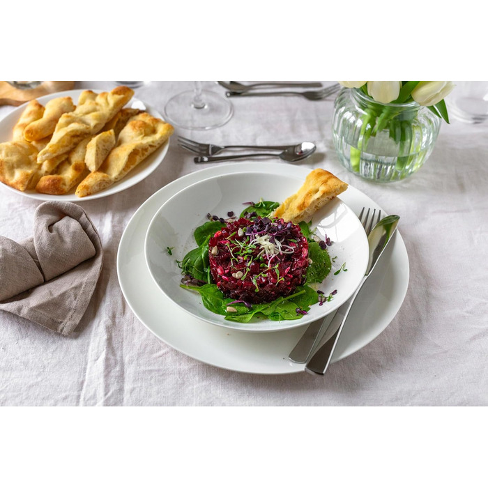 MÄSER Belmira: 12-Piece Porzellan Tableware Set for 6 - Elegant White Dinnerware