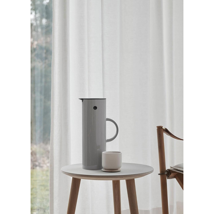 Термос Stelton EM77 - 1 літр, сірий | Зберігає тепло та холод, з скляною вставкою, для чаю та кави, вінтажний дизайн