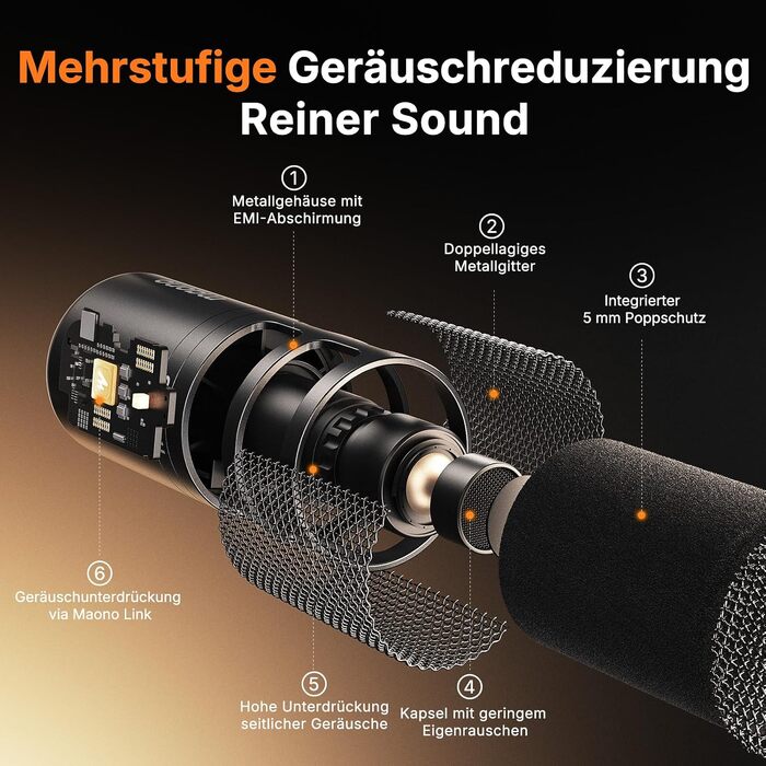 Динамічний мікрофон MAONO PD100 Gen2S USB/XLR для стрімінгу та подкастів, 192кГц/24біт, з пантографом (мікрофонною стійкою), кнопкою Mute та моніторингом