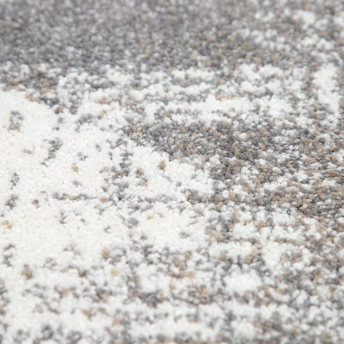 Килим Paco Home для вітальні та спальні: короткий ворс, вінтажний стиль, пастельний колір, абстрактний дизайн, 120x170 см, сірий