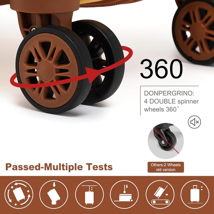 Валіза KONO з ABS-пластику, 67 x 44 x 27 см, з TSA-замком, 4-SET (блакитний/жовтий)