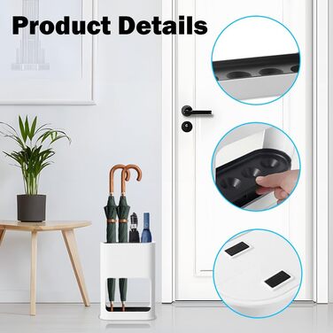 Підставка для парасоль підставка для парасоль з 4 слотами, знімний піддон, для дому, для довгих та коротких парасоль