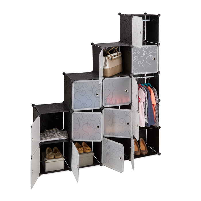 Relaxdays Clothes Rack Storage System, 11 Compartments
