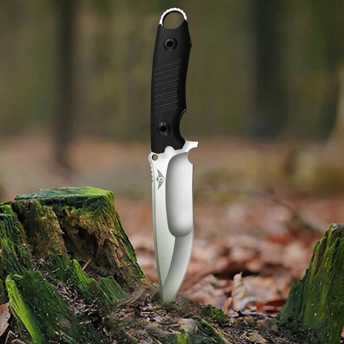 Ніж для полювання KOMWERO з фіксованим лезом D2, G10 рукоятка, Kydex чохол, гострий туристичний ніж для виживання, бушкрафту, з подарунковою коробкою, нековзка ручка
