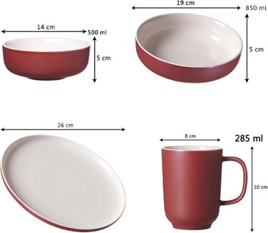 Сервіз комбінований Ritzenhoff & Breker Jasper, 16 частин, колір Ягода
